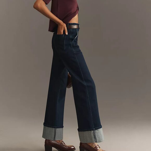 NEW JOE'S The Trixie Denim Trousers With Wide Cuffs Dark Blue for women 725  4m0 - Picture 3 of 8